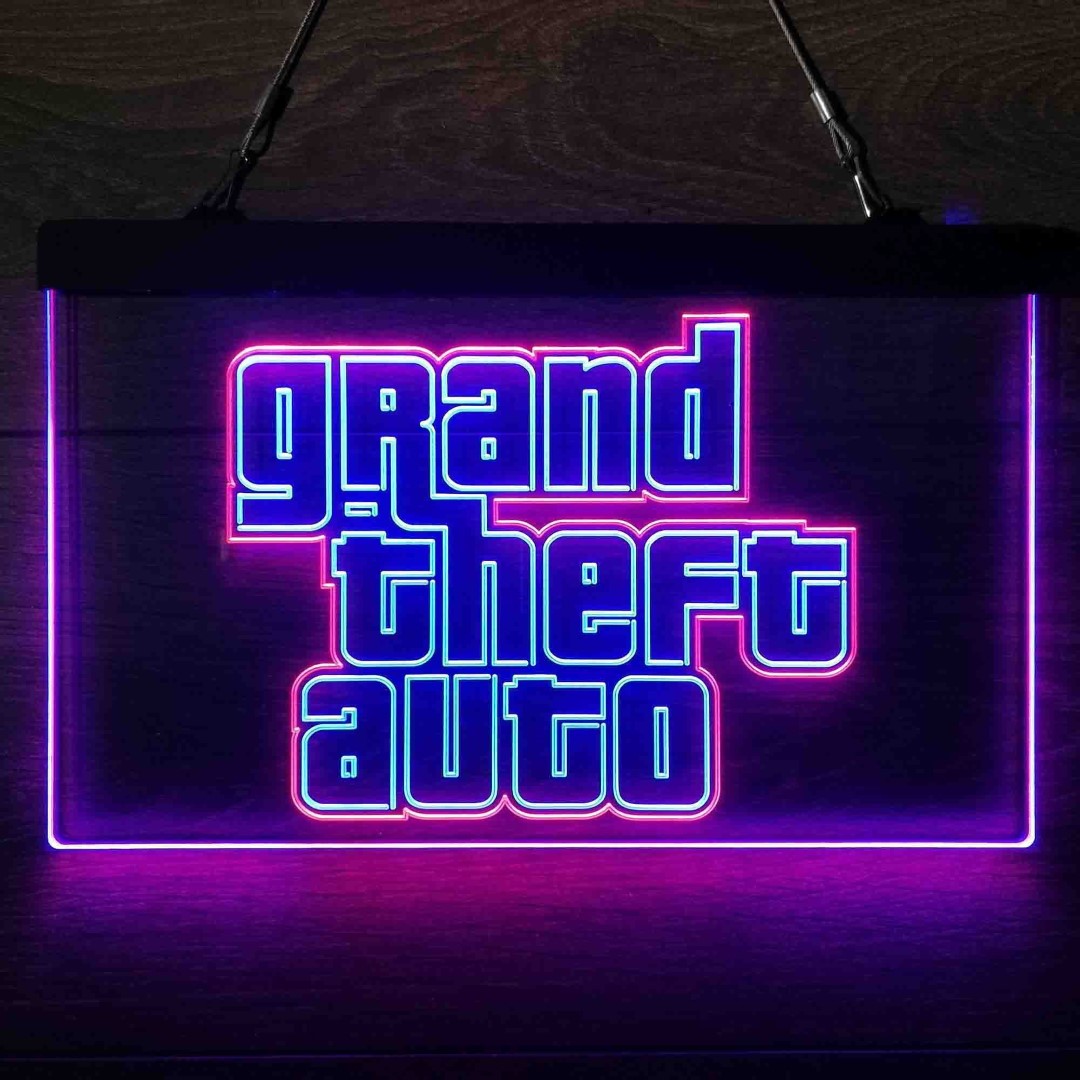 Grand Theft Auto Dual LED Neon Light Sign